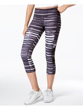 Ideology Womens Activewear Printed Cropped Leggings Size L